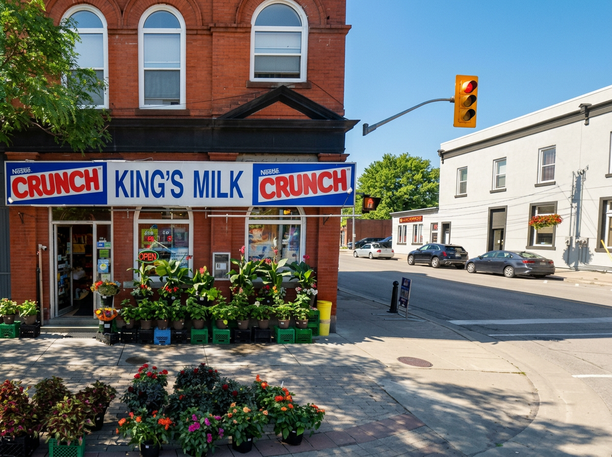 King's Milk at the corner of King Street East in Bowmanville
